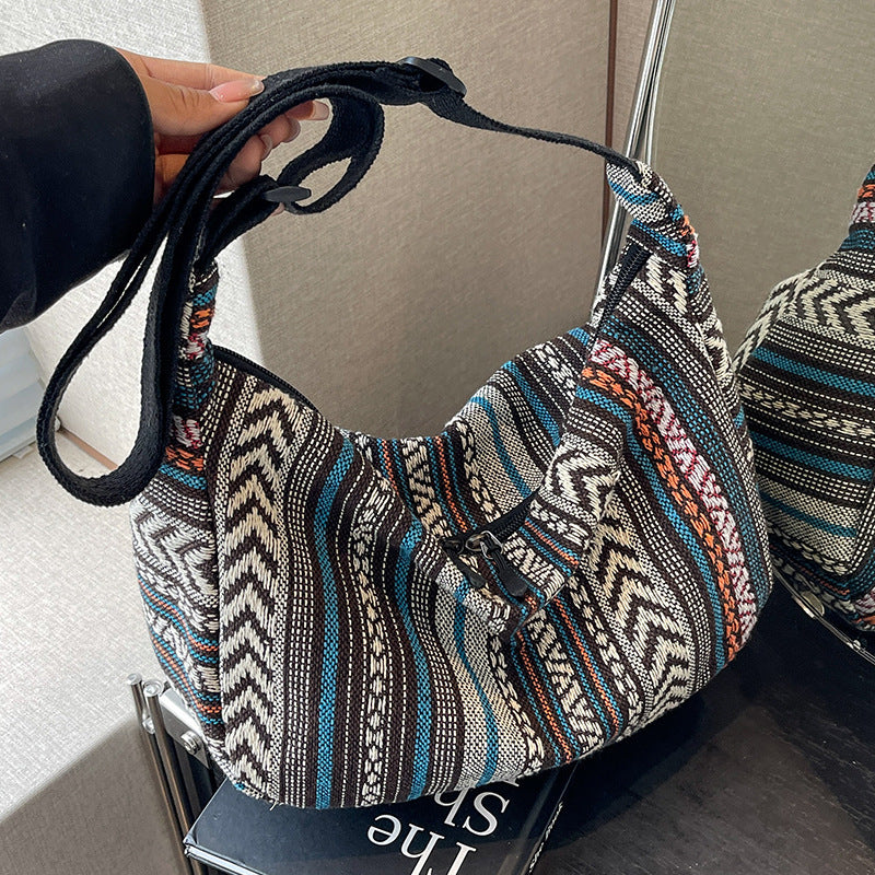 Large Capacity Ethnic Style New Fashion Crossbody Dumpling Bag Women