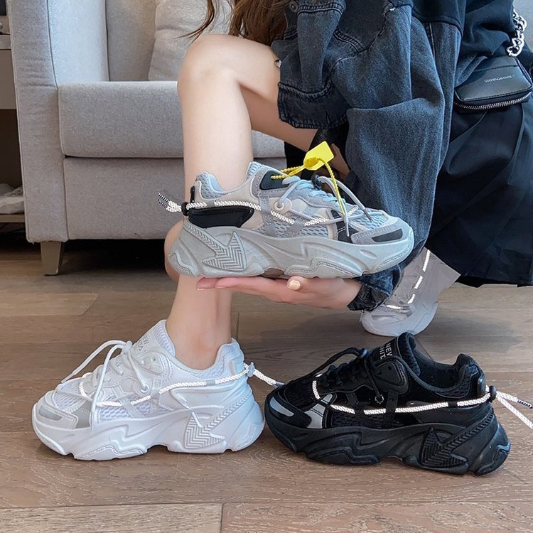 New Summer All-black Sneakers For Women Korean Edition