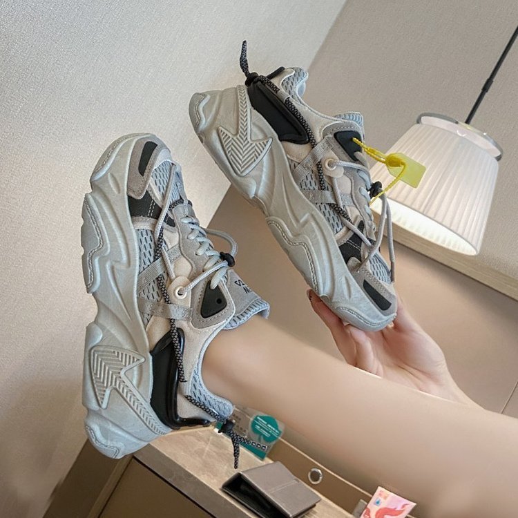 New Summer All-black Sneakers For Women Korean Edition