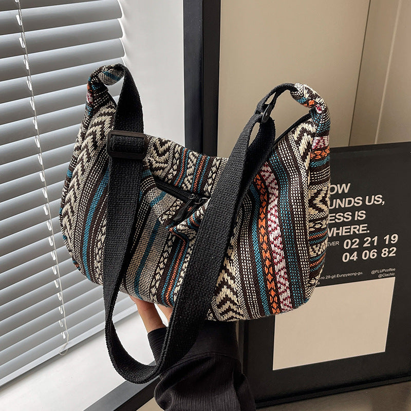 Large Capacity Ethnic Style New Fashion Crossbody Dumpling Bag Women