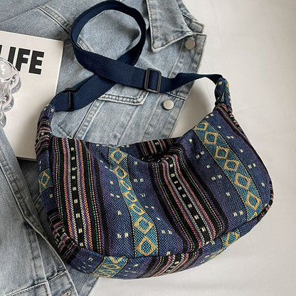 Large Capacity Ethnic Style New Fashion Crossbody Dumpling Bag Women