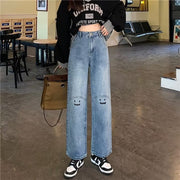 Chubby Girl Wear Plus Size Straight Jeans For Women