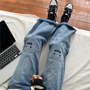 Chubby Girl Wear Plus Size Straight Jeans For Women
