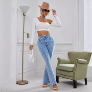 New Slightly Flared Wadding Edge Jeans For Women