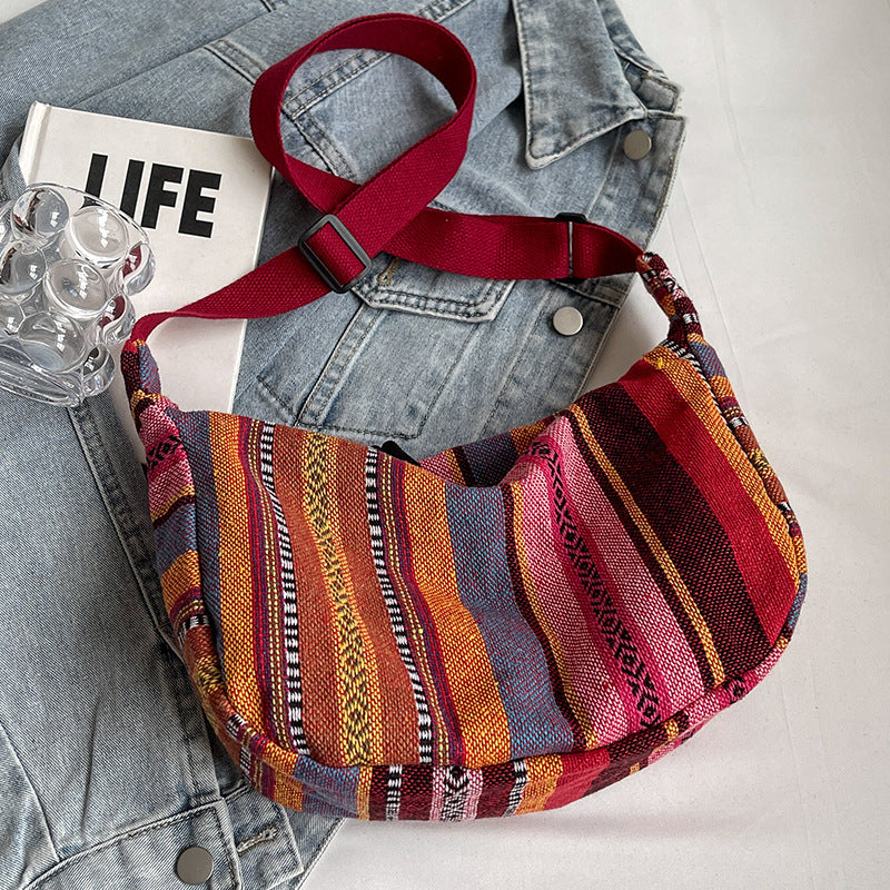 Large Capacity Ethnic Style New Fashion Crossbody Dumpling Bag Women
