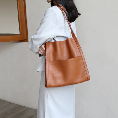 Genuine Leather Simple All-match Shoulder Bag